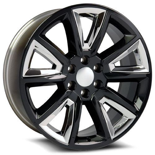O.E. Revolution C-08 6x139.7 24x10 +31 Gloss Black + Chrome Inserts