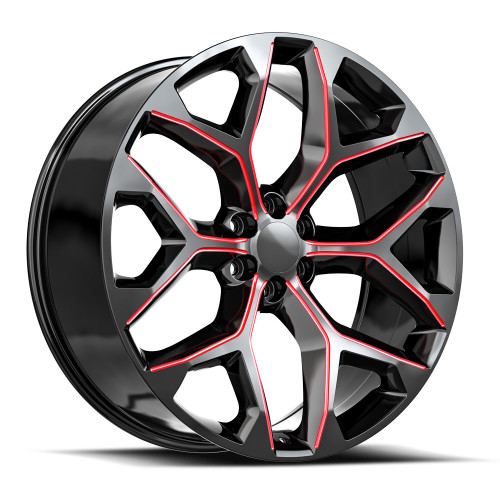 O.E. Revolution G-09 6x139.7 28x10 +31 Gloss Black & Red Milled