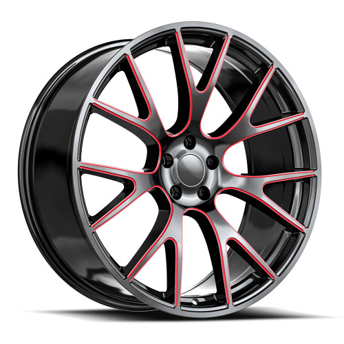 O.E. Revolution HC-1 6X139.7 24x10 +20 Gloss Black & Red Milled