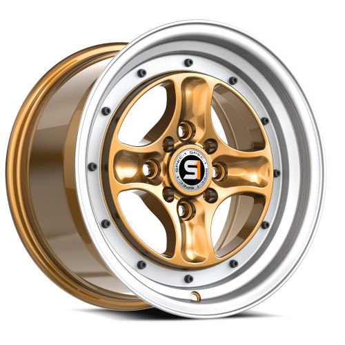 Spec-1 SPT-35 4x100/4x114.3 15x8 +25 Gold & Machined Lip