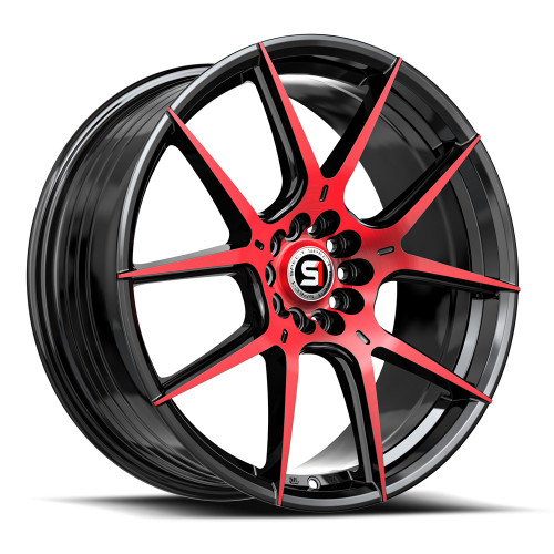 Spec-1 SP-71 5x100/5x114.3 20x8.5 +38 Gloss Black & Red Machined