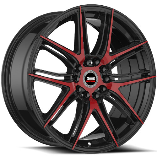 Spec-1 SP-56 5x105/5x114.3 17x7.5 +42 Gloss Black & Red Machined