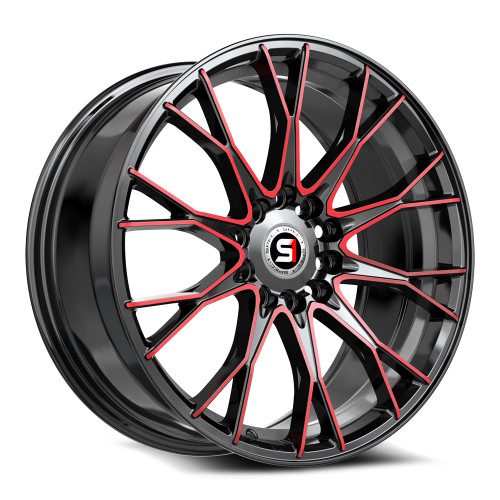 Spec-1 SP-59 5x108/5x114.3 17x7.5 +42 Gloss Black & Red Machined