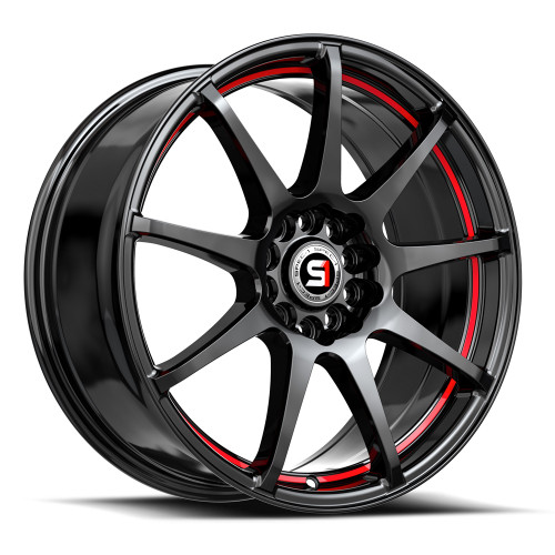 Spec-1 SP-67 5x108/5x114.3 17x7 +42 Gloss Black & Red Line