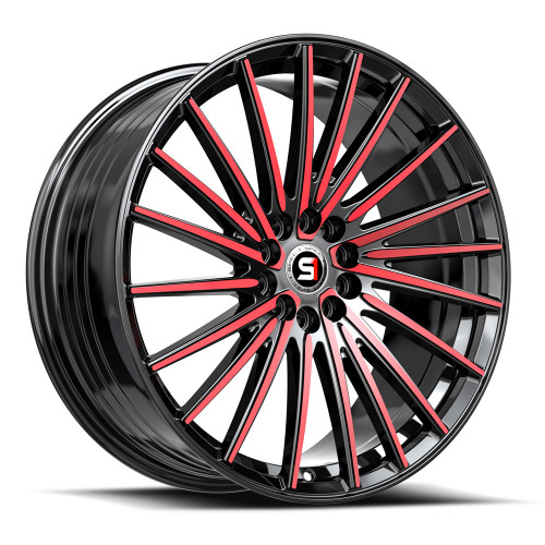 Spec-1 SP-68 5x112/5x114.3 17x7.5 +42 Gloss Black & Red Machined