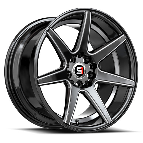 Spec-1 SP-73 5x114.3/5x120 18x8 +38 Gloss Black Milled & Undercut