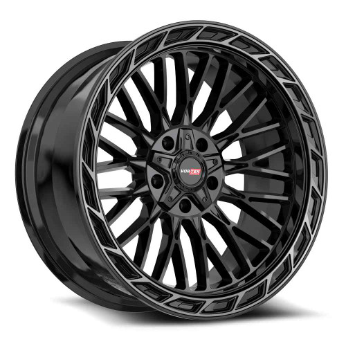 Vortek VRP-502 5x127/5x139.7 20x10 -18 Gloss Black Center & Diamond Cut Ring With Dark Tint