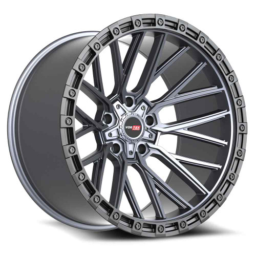 Vortek VRT-608 5x127/5x139.7 20x10 -24 Matte Titanium With Black Bead Ring