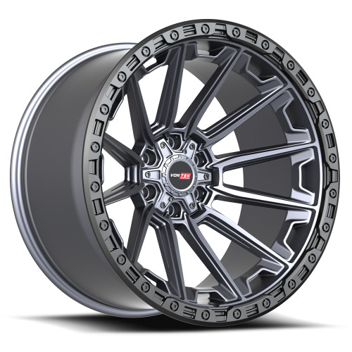 Vortek VRT-601 6x135/6x139.7 17x9 -12 Matte Titanium With Black Bead Ring