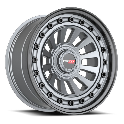 Vortek VRD-702 6x135/6x139.7 17x9 +12 Matte GunMetal With Black Bolts & Lip