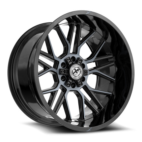 XF Off-Road XF-235 5x127/5x139.7 20x9 +12 Gloss Black & Machined Titanium Double Dark Tint