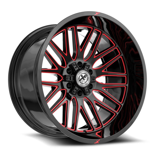 XF Off-Road XF-240 5x127/5x139.7 18x9 +12 Gloss Black & Red Milled