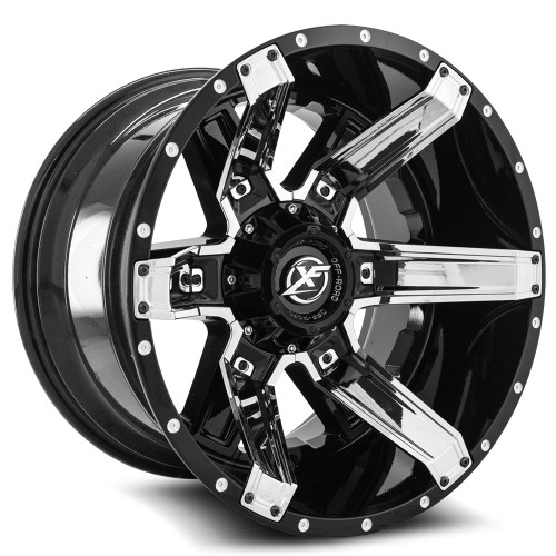 XF Off-Road XF-214 5x139.7/5x150 20x9 +0 Gloss Black + Chrome Inserts