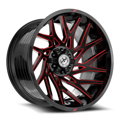 XF Off-Road XF-229 6x135/6x139.7 24x12 -44 Gloss Black & Red Milled