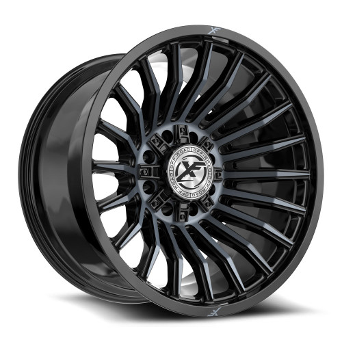 XF Off-Road XF-231 8x165.1/8x180 24x12 -44 Gloss Black & Machined Titanium Double Dark Tint