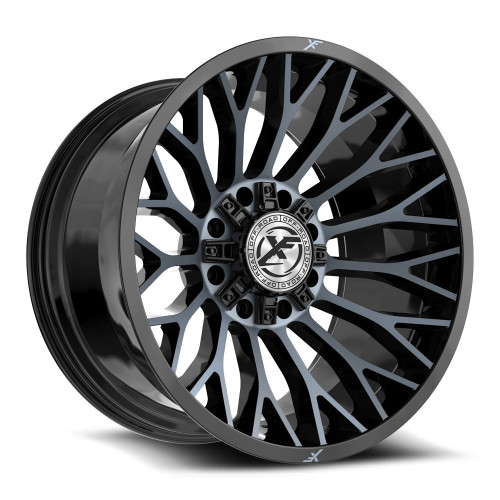 XF Off-Road XF-237 8x165.1/8x170 22x12 -44 Gloss Black & Machined Titanium Double Dark Tint