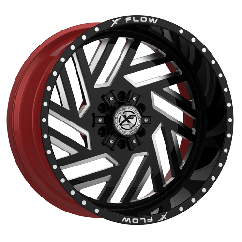 XFX Flow XFX-304 5x127/5x139.7 24x12 -44 Gloss Black & Milled With Red Inner