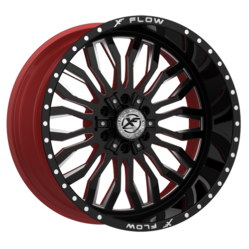 XFX Flow XFX-305 5x127/5x139.7 24x12 -44 Gloss Black & Milled With Red Inner