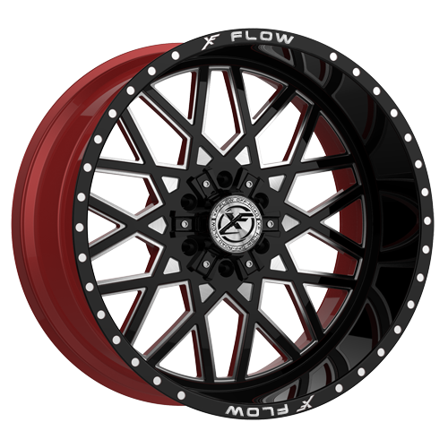 XFX Flow XFX-307 5x127/5x139.7 24x14 -76 Gloss Black & Milled With Red Inner