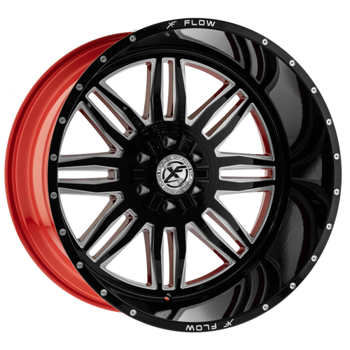 XFX Flow XFX-303 6x135/6x139.7 26x12 -44 Gloss Black & Milled With Red Inner
