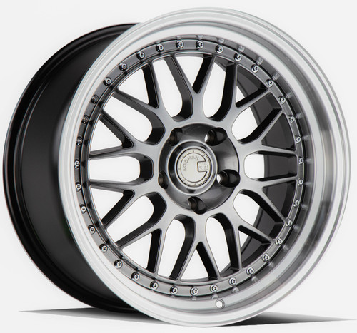 Aodhan AH02 5x120 19x8.5 +35 Hyper Black w/ Machined Lip