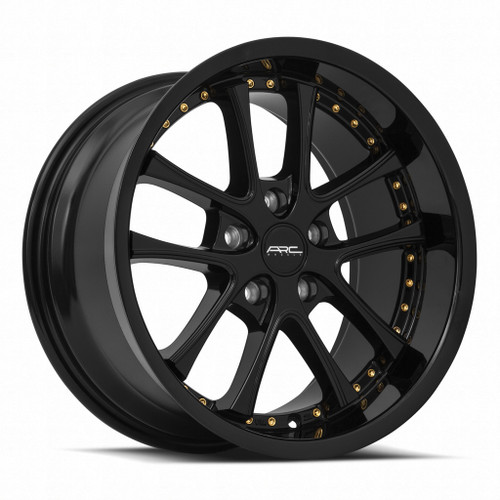 Vors AR5 5x108 17x9 +30 All Black Gold Rivet