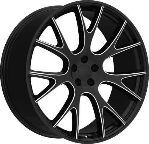 REPLICA 218 5X115 22x9.5 +15 BLACK AND MILLED