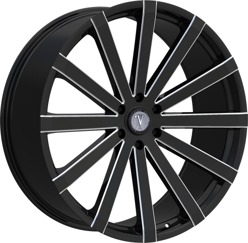 VELOCITY 12 6X139.7 22x9 +30 BLACK AND MILLED