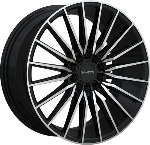 RAVETTI M18 5X114.3/5X120 17x7.5 +38 BLACK MACHINED FACE