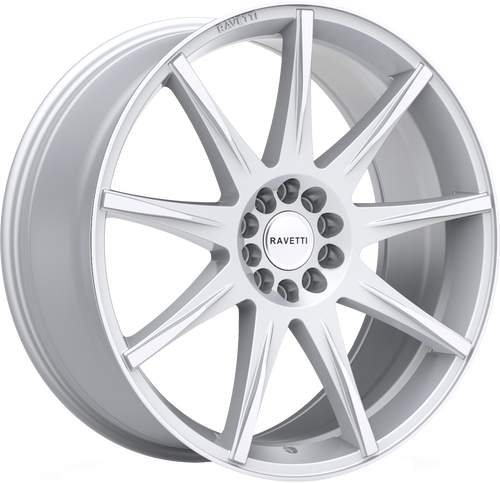 RAVETTI M9 4X100/4X114.3 17x7.5 +40 SILVER MACHINED