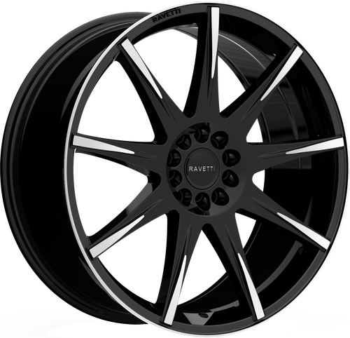 RAVETTI M9 5X110/5X114.3 17x7.5 +40 BLACK MACHINED