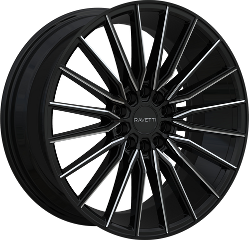 RAVETTI M18 5X114.3/5X120 17x7.5 +38 BLACK AND MILLED