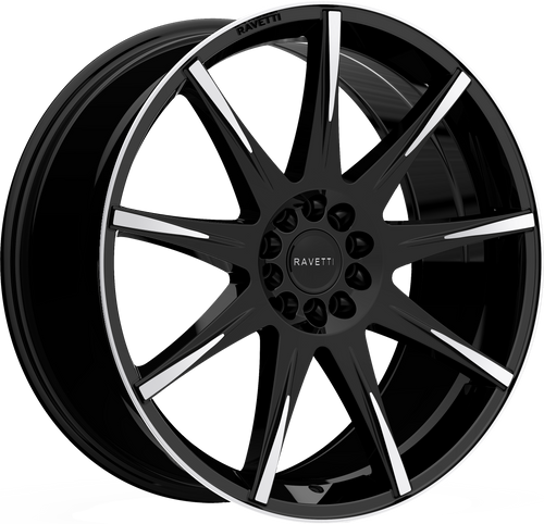 RAVETTI M9 5X114.3/5X120 18x8 +38 BLACK MACHINED