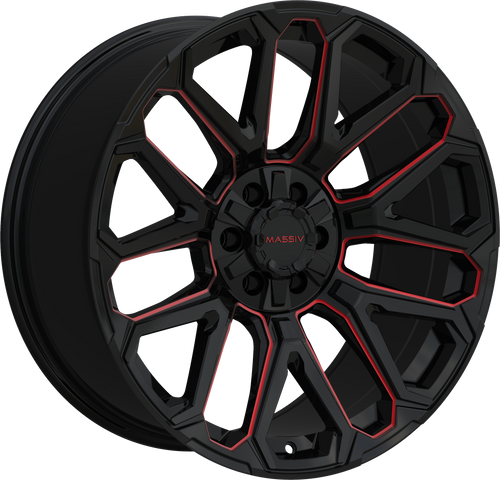 MASSIV OFF-ROAD OR14 6X135/6X139.7 17x9 -12 BLACK AND RED MILLED