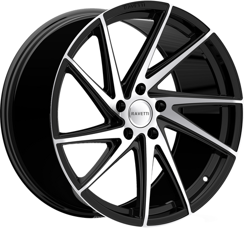 RAVETTI M10 5X114.3 20x8.5 +38 BLACK MACHINED