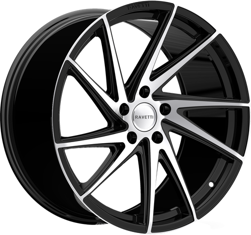 RAVETTI M10 5X112 20x8.5 +35 BLACK MACHINED