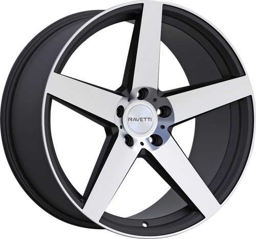 RAVETTI M13 5X115 20x8.5 +15 SATIN BLACK MACHINED
