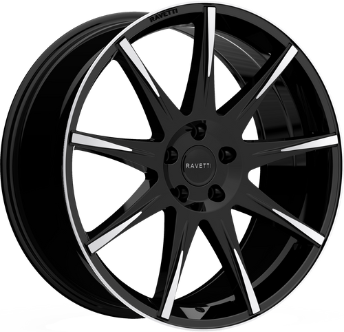RAVETTI M9 5X120 20x8.5 +35 BLACK MACHINED