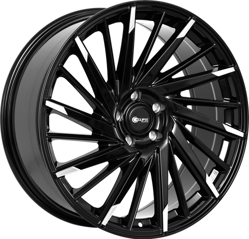 ECLIPSE 105 5X112 20x8.5 +32 GLOSS BLACK MILLED TIPS