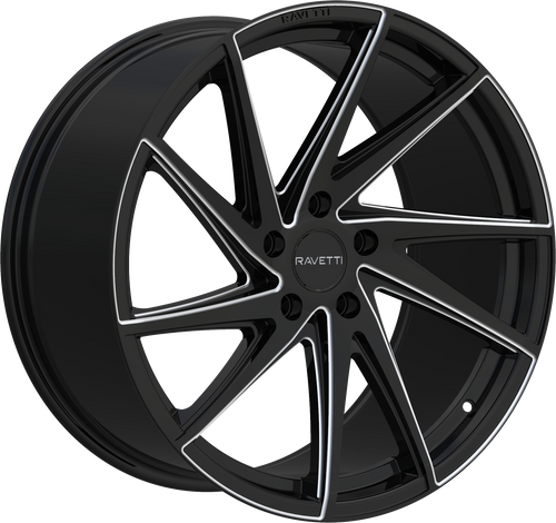 RAVETTI M10 5X120 20x8.5 +38 BLACK AND MILLED