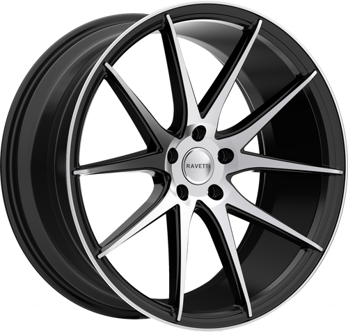 RAVETTI M11 5X120 20x10 +45 SATIN BLACK MACHINED