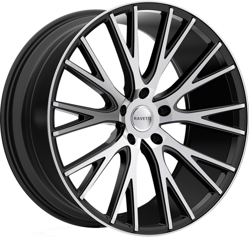 RAVETTI M12 5X120 20x10 +45 SATIN BLACK MACHINED