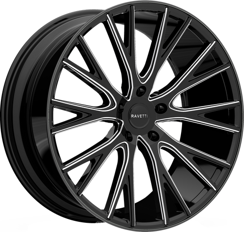RAVETTI M12 5X108 20x8.5 +38 BLACK AND MILLED