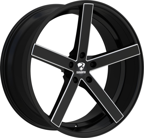 RAVETTI M1 5X112 20x8.5 +35 BLACK AND MILLED