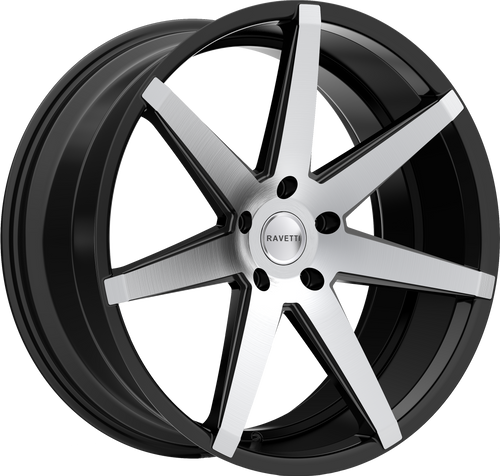 RAVETTI M7 5X114.3 20x10 +45 BLACK MACHINED