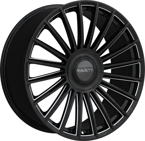 RAVETTI M17 5X115/5X120 20x8.5 +15 BLACK AND MILLED
