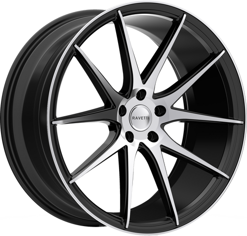 RAVETTI M11 5X112 22x9 +32 SATIN BLACK MACHINED