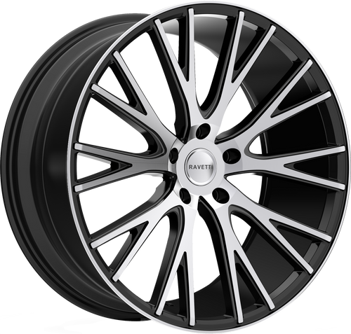 RAVETTI M12 5X120 22x9 +20 SATIN BLACK MACHINED
