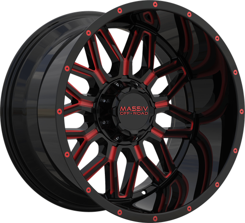 MASSIV OFF-ROAD OR4 6X135/6X139.7 20x10 -18 BLACK RED MILLED