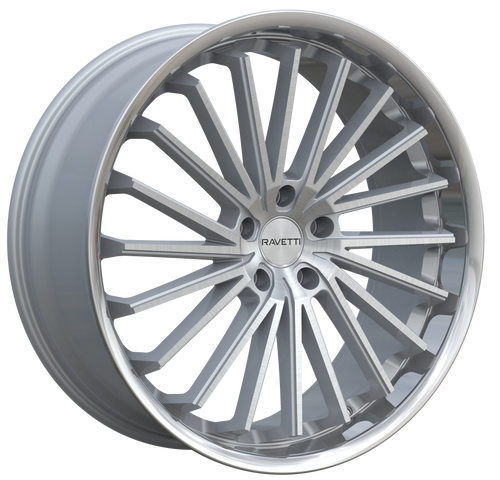 RAVETTI M14 5X114.3 20x10 +40 SILVER BRUSHED STAINLESS LIP